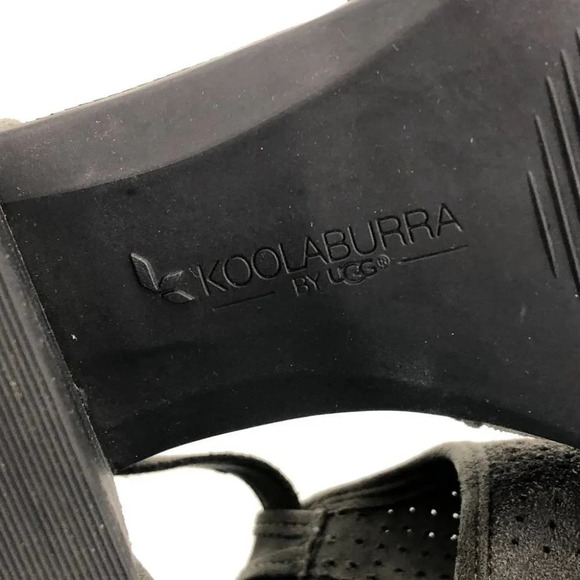 Koolaburra By UGG Grey Ashlyn Perforated Suede Heeled Sandals Amphora size 11 - Picture 8 of 16